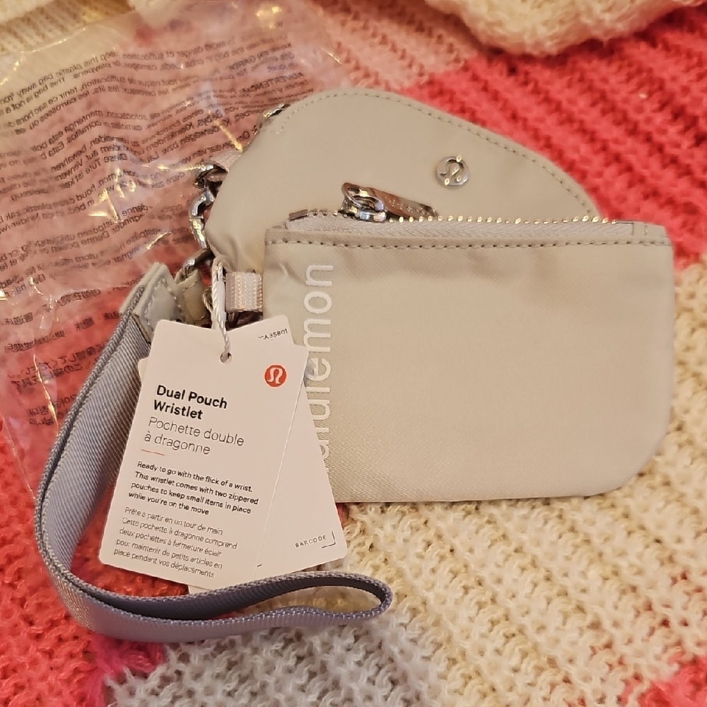 lululemon athletica Dual Pouch Wristlet in Light Gray